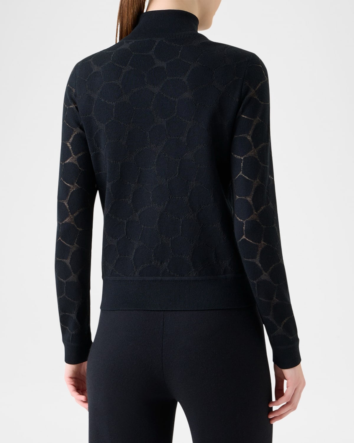 Broken Stone Jacquard Wool-Silk Cardigan - 3