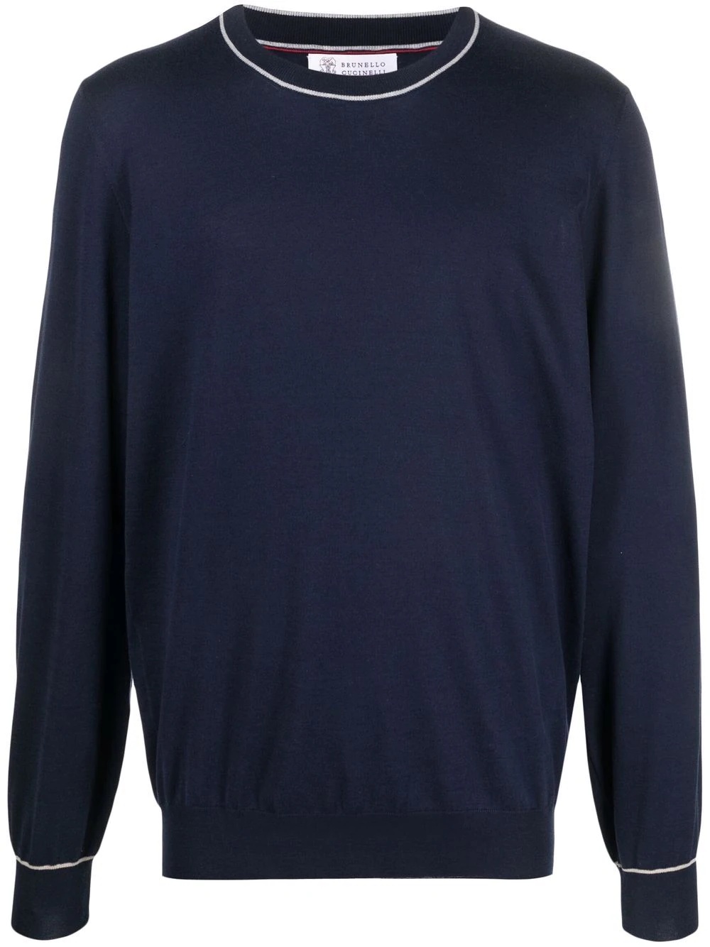 contrast-trim cotton sweatshirt - 1