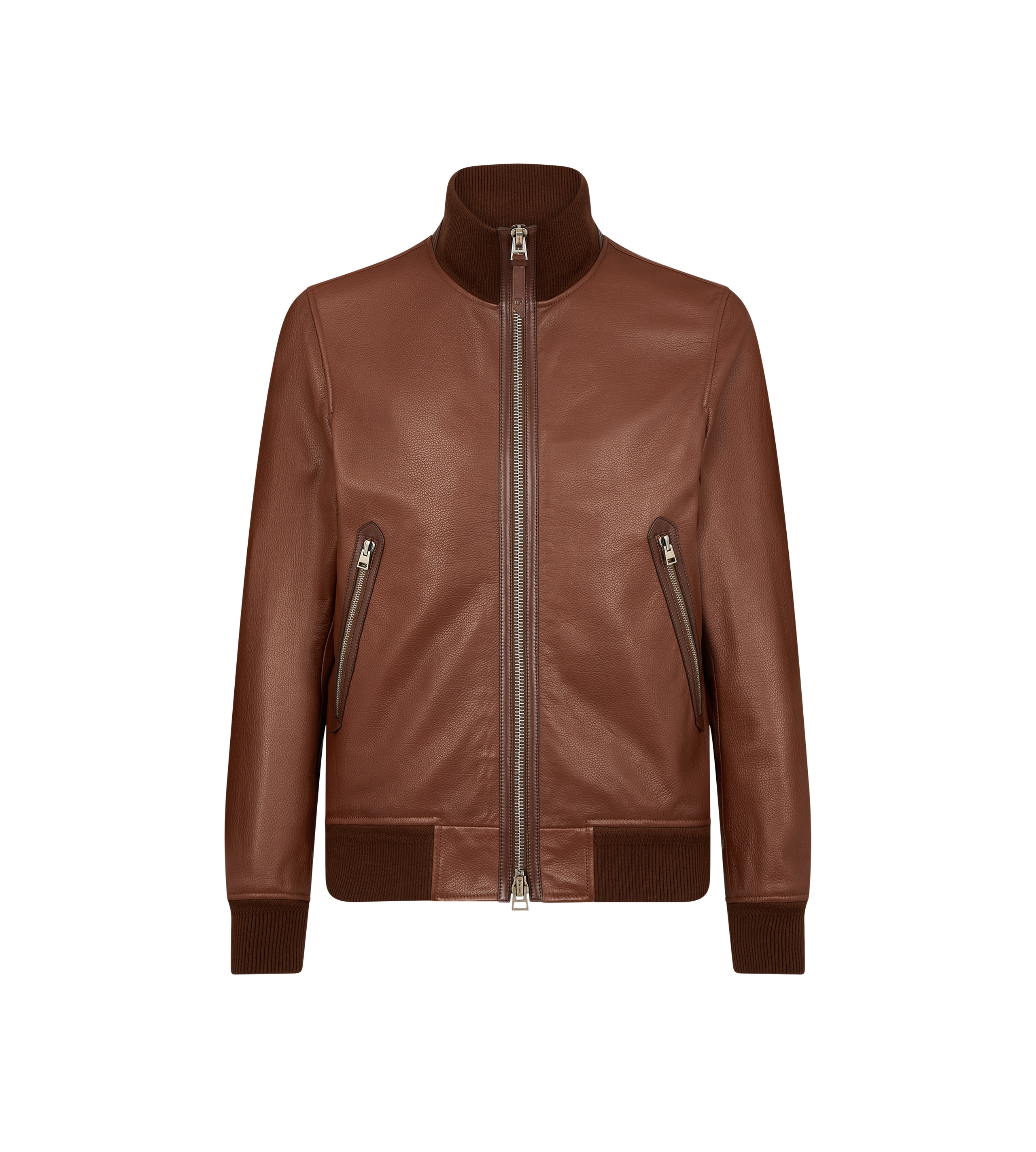 GRAIN LEATHER TRACK BOMBER - 1