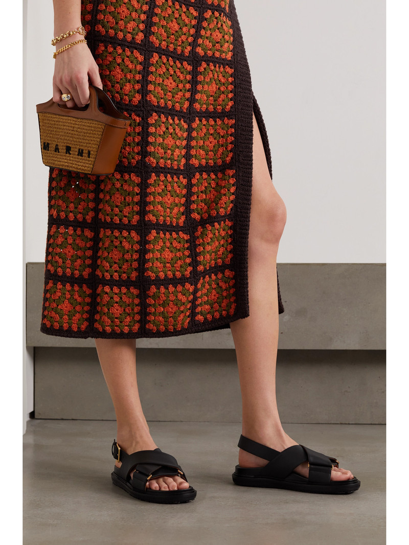 Marni Fussbett Leather Slingback Sandals outlook