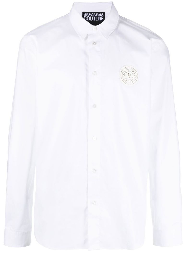 logo patch buttoned shirt - 1