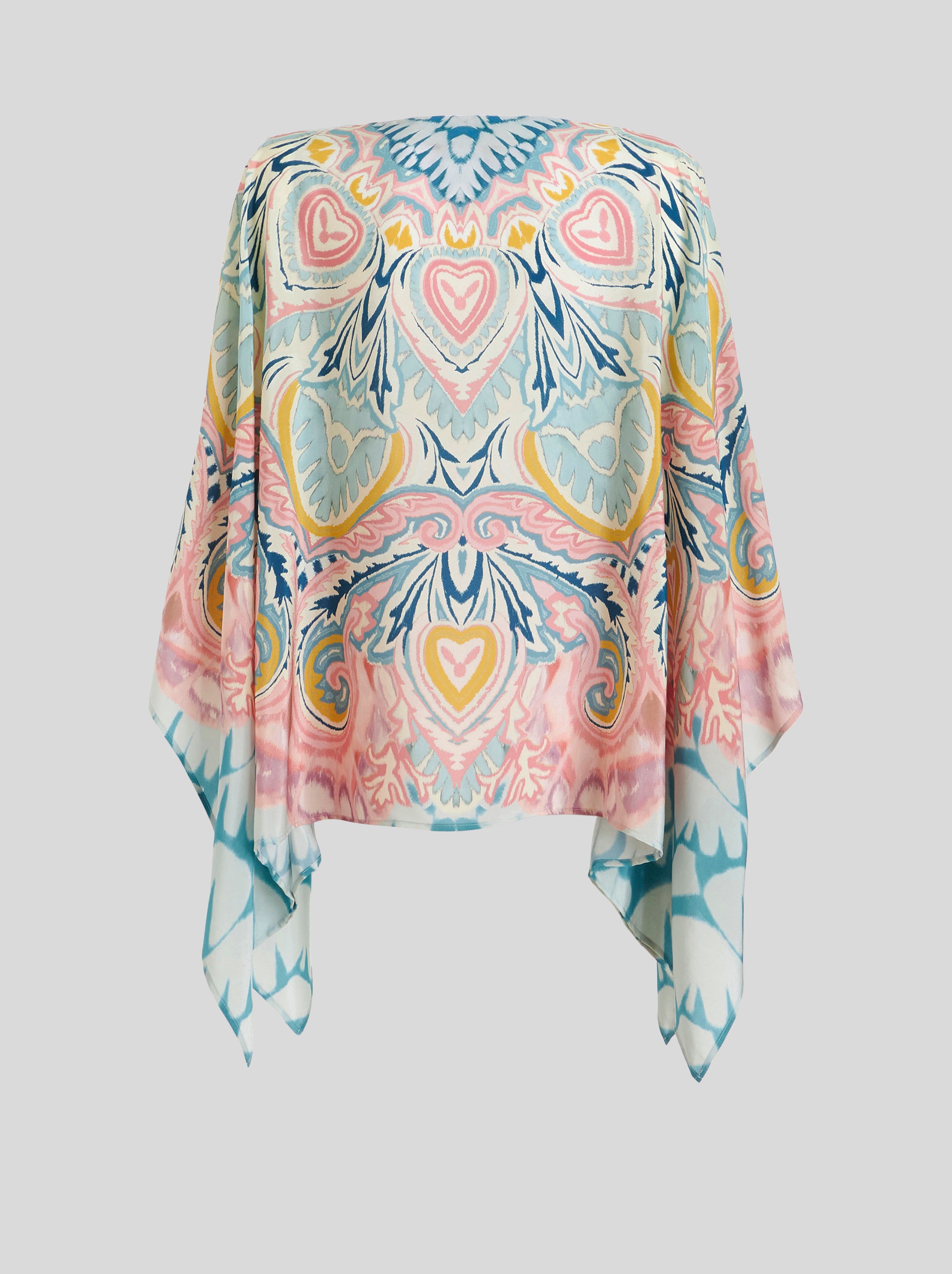 PONCHO WITH PAISLEY SUNBURST PRINT - 5