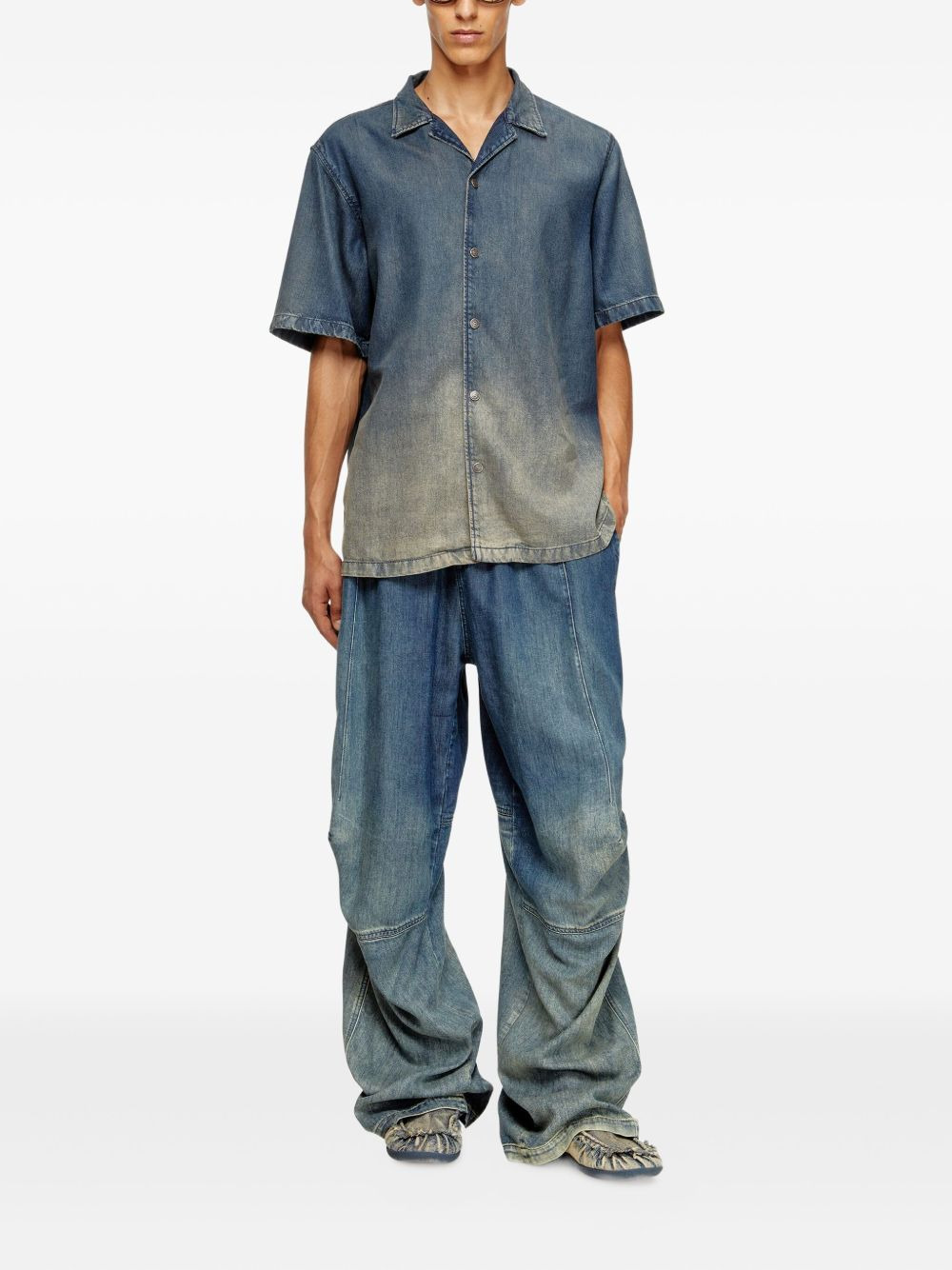 D-Nabil-S3 point-collar denim shirt - 2