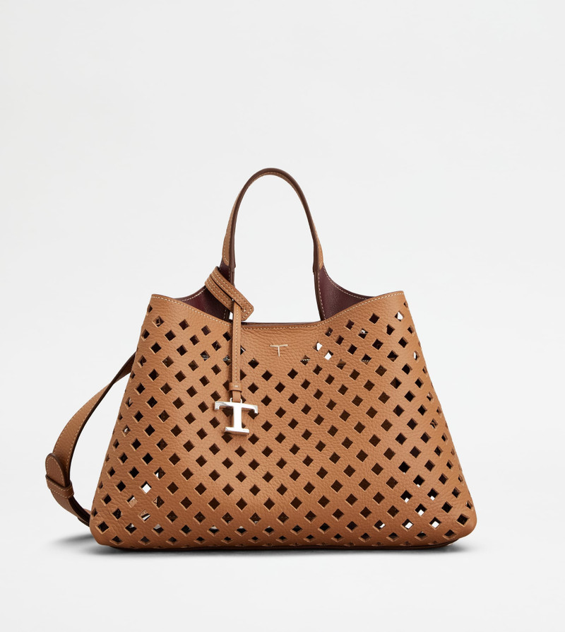 BAG IN LEATHER SMALL - BROWN, BURGUNDY 1