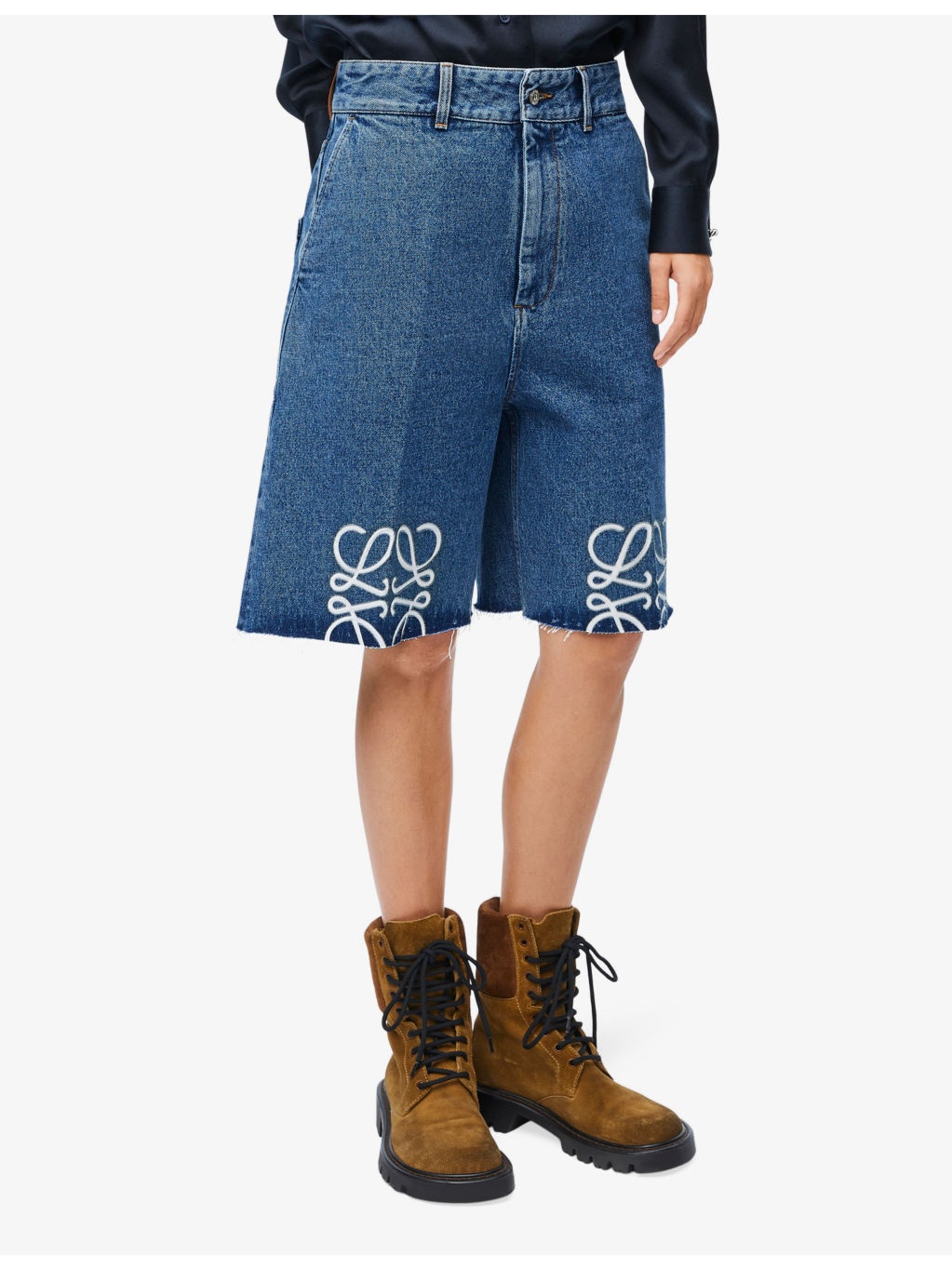 Anagram raw-hem denim shorts - 3