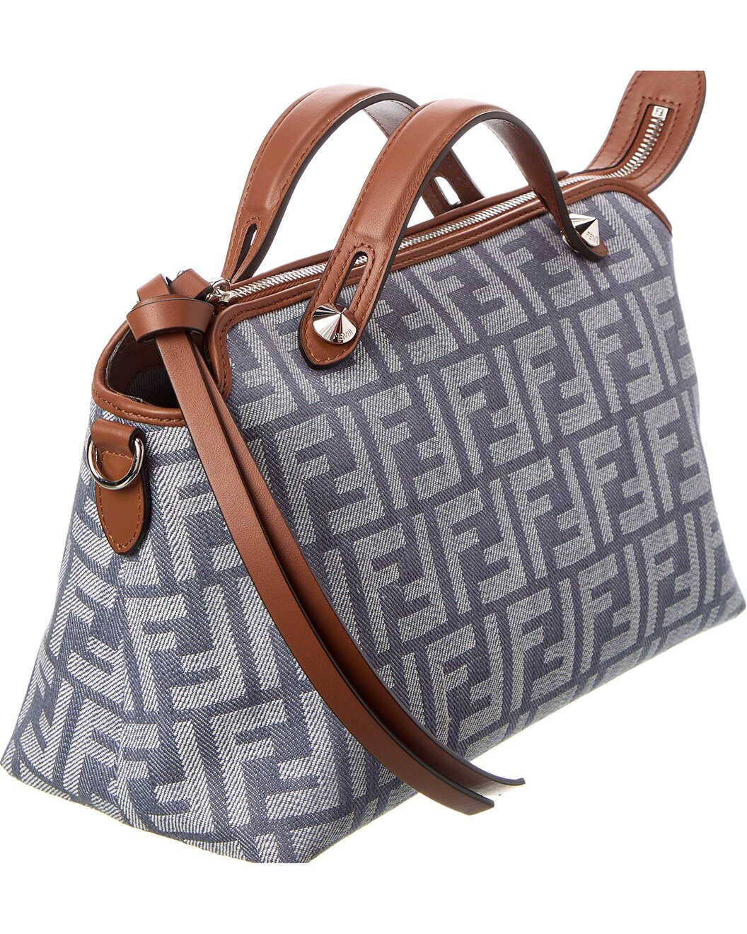 FENDI By The Way Soft Medium FF Denim & Leather Shoulder Bag - 3