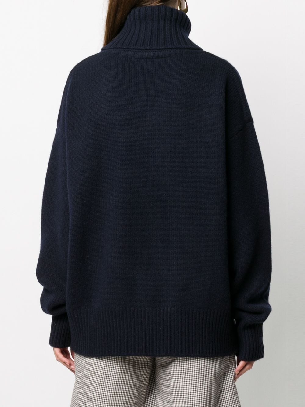 roll neck rib-trimmed jumper - 4