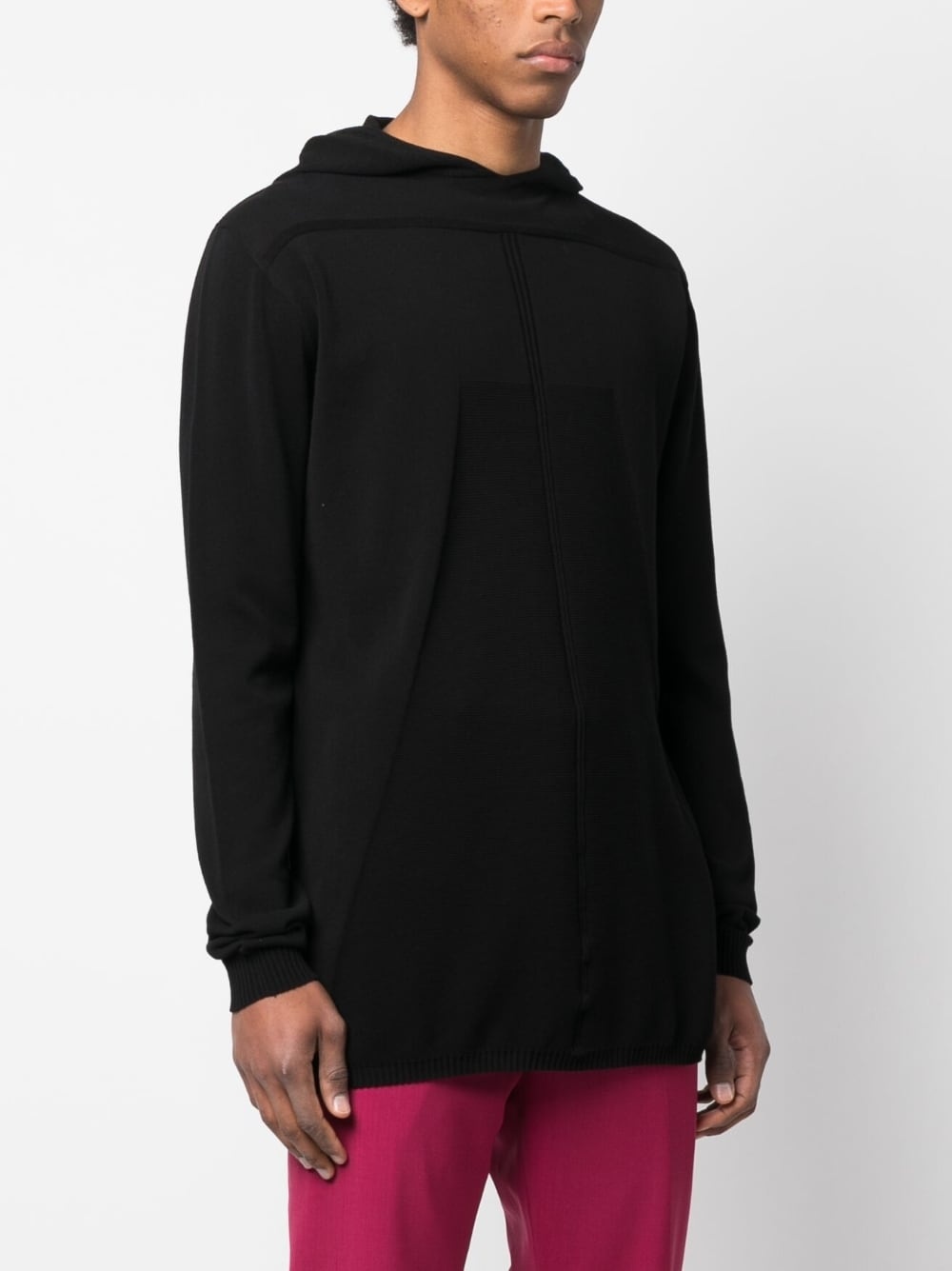 organic-cotton fine-knit hoodie - 3