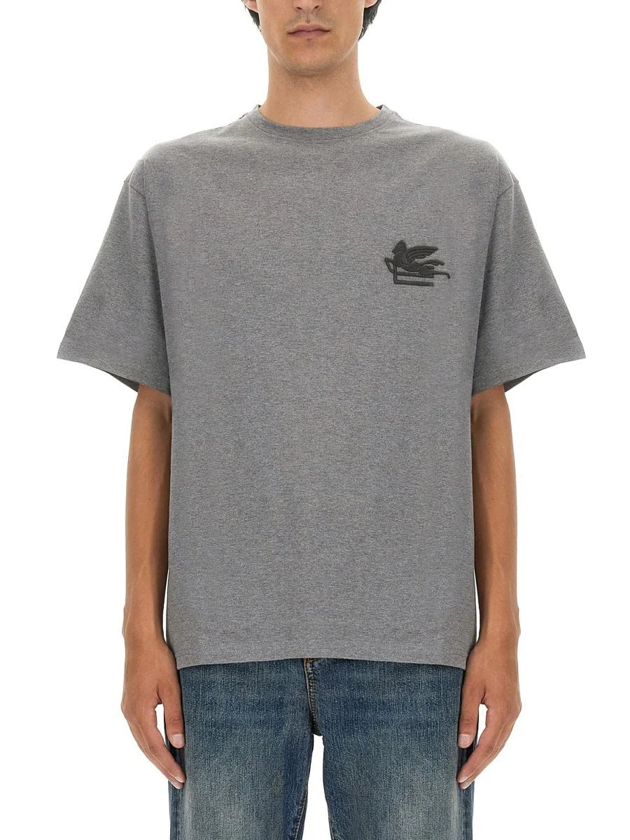 ETRO T-SHIRT WITH PEGASUS EMBROIDERY - 1