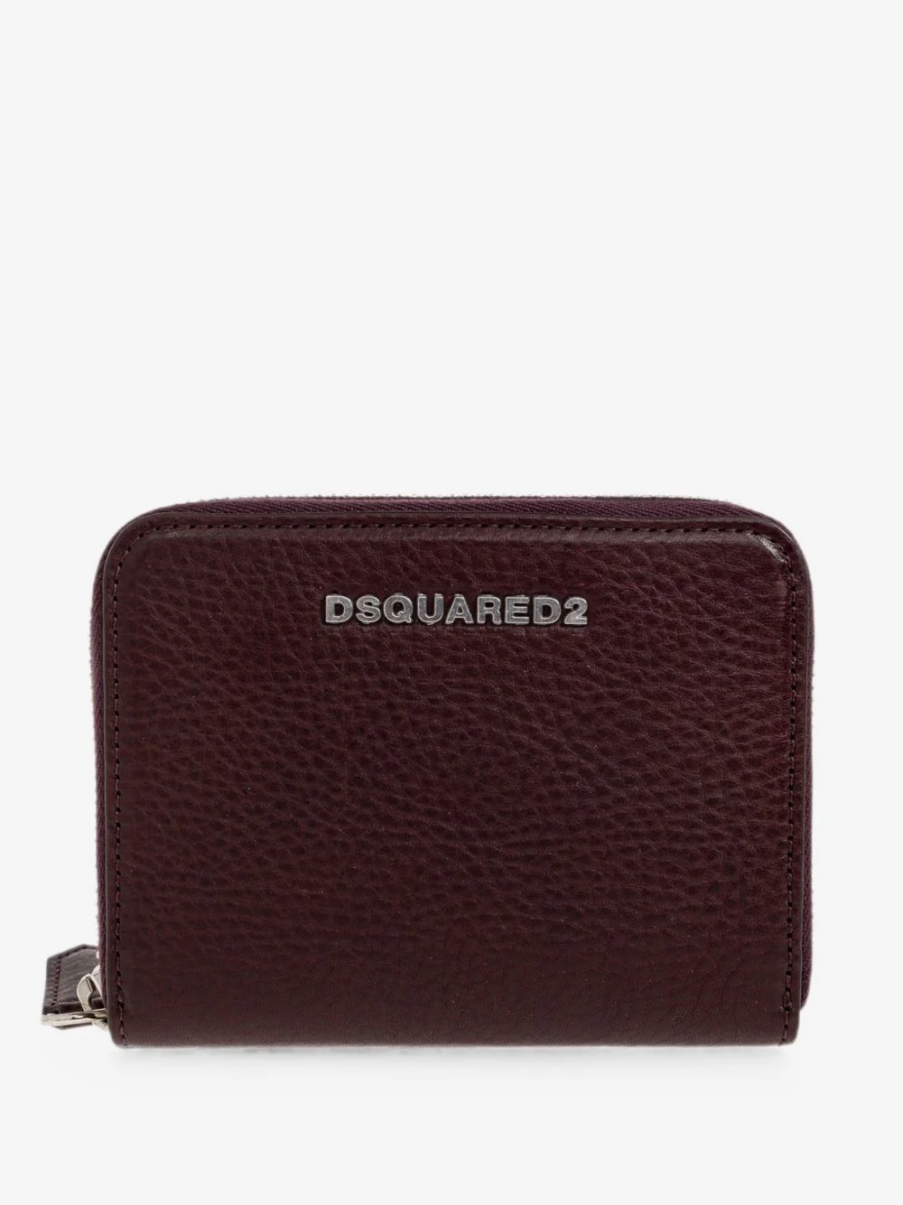 logo-plaque pebbled-leather wallet - 1