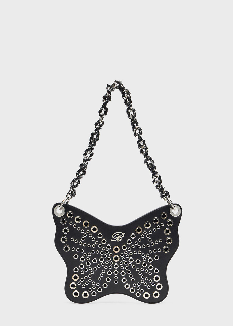 Blumarine BUTTERFLY MINI LEATHER BAG WITH METAL DETAILS outlook