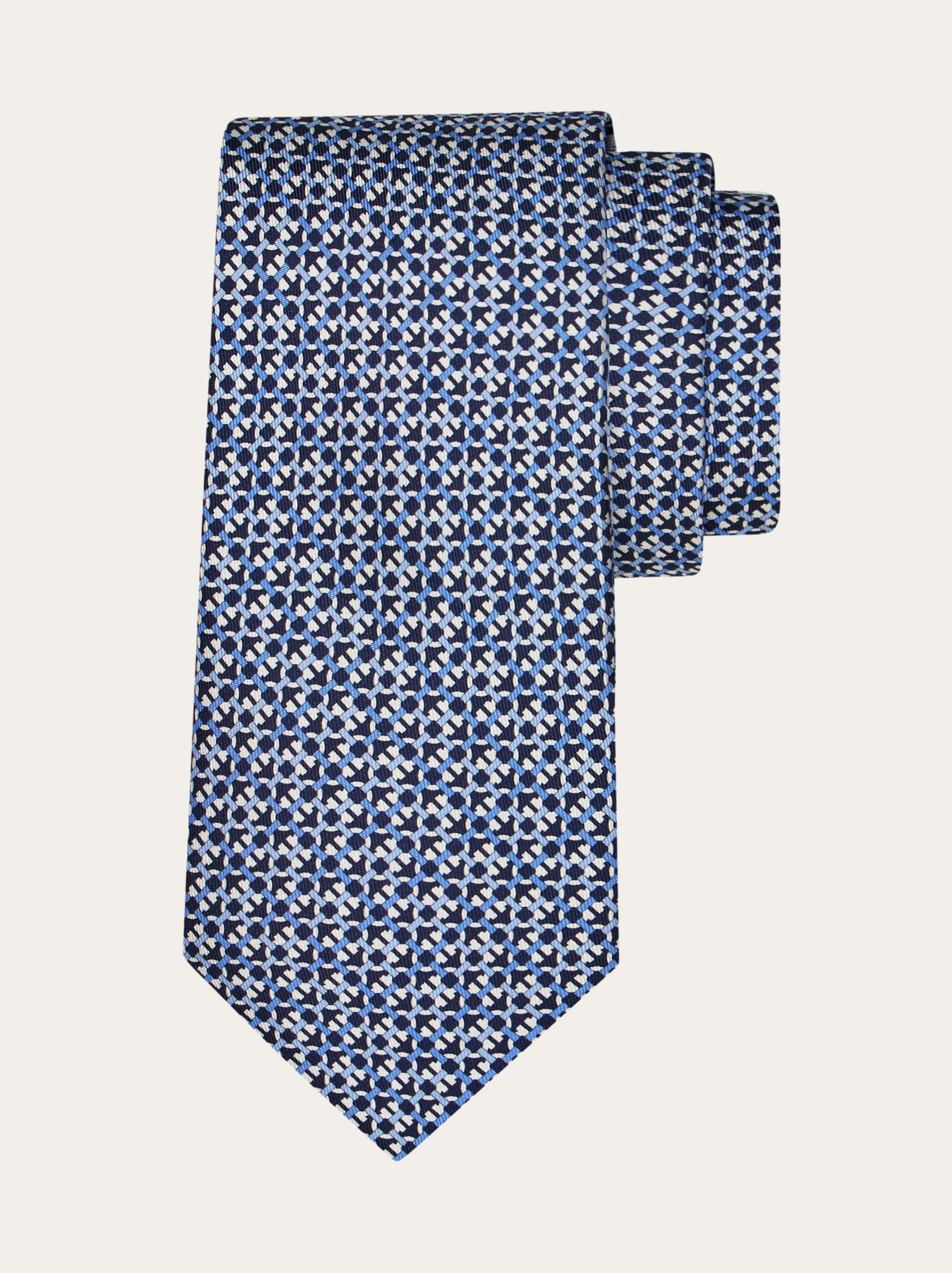 Gancini print silk tie - 1