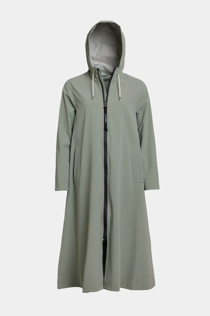Mosebacke Long Lightweight Zip Matte Raincoat Comet 6
