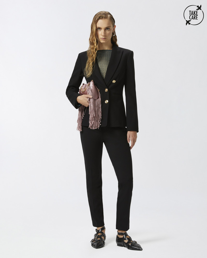 PINKO TECHNICAL FABRIC CIGARETTE TROUSERS outlook