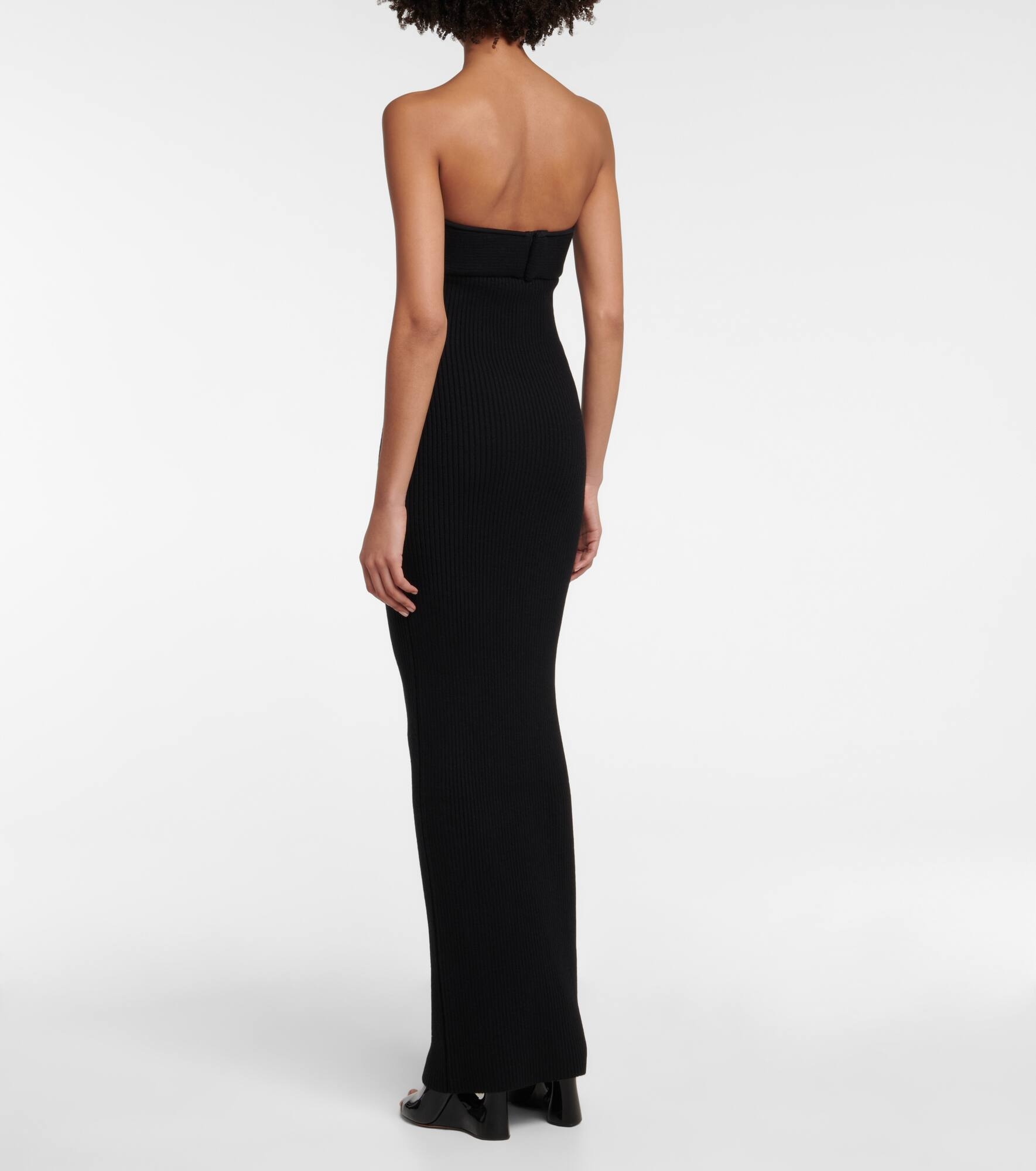 Strapless wool-blend gown - 3