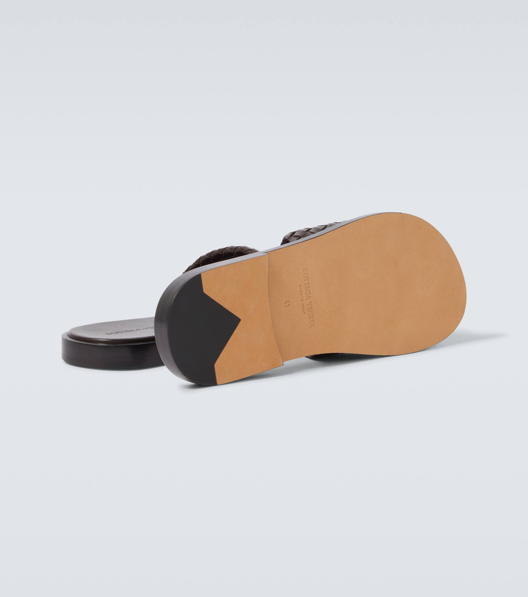 Elio Intrecciato leather slides - 7