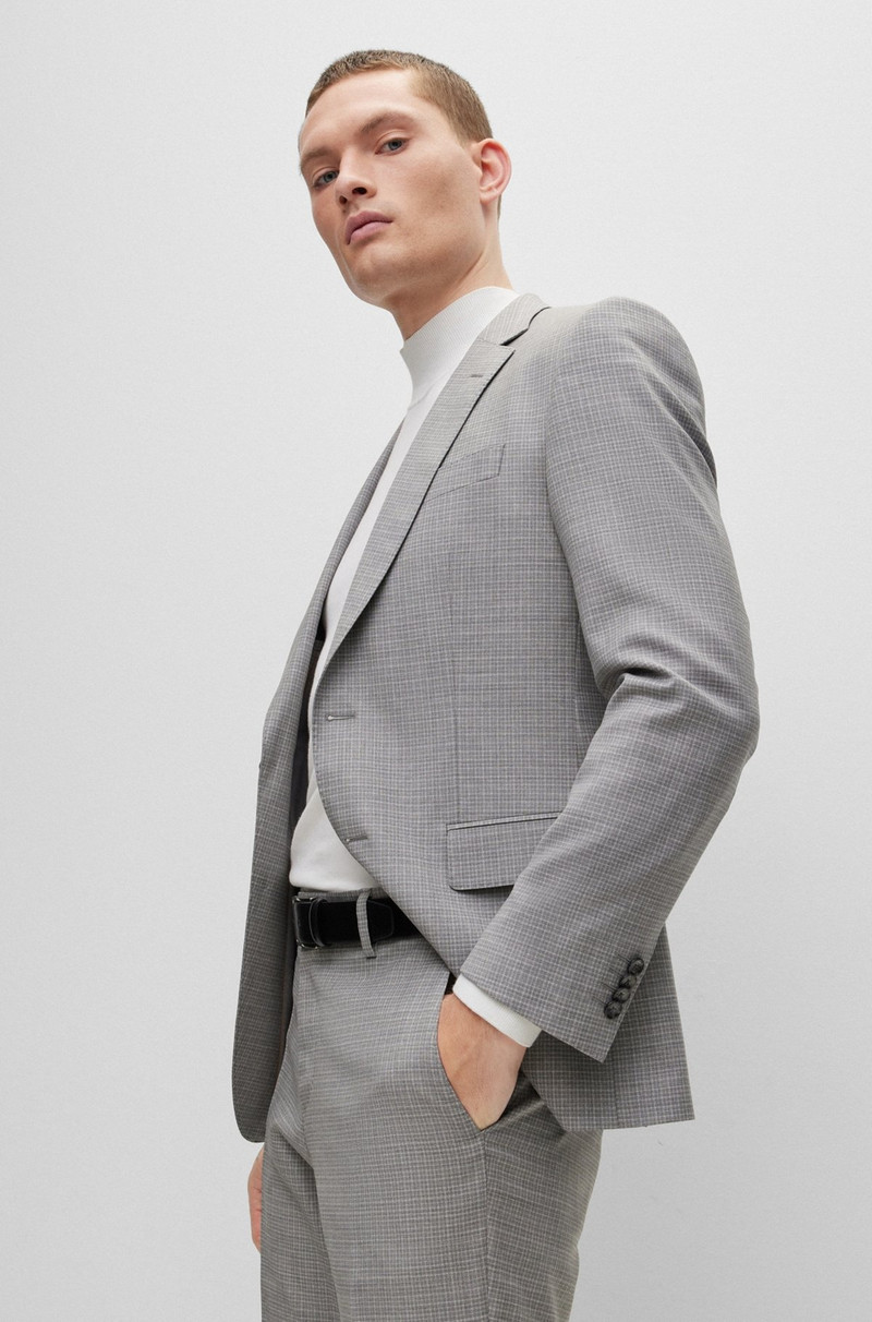 SLIM-FIT SUIT IN PATTERNED STRETCH WOOL 6