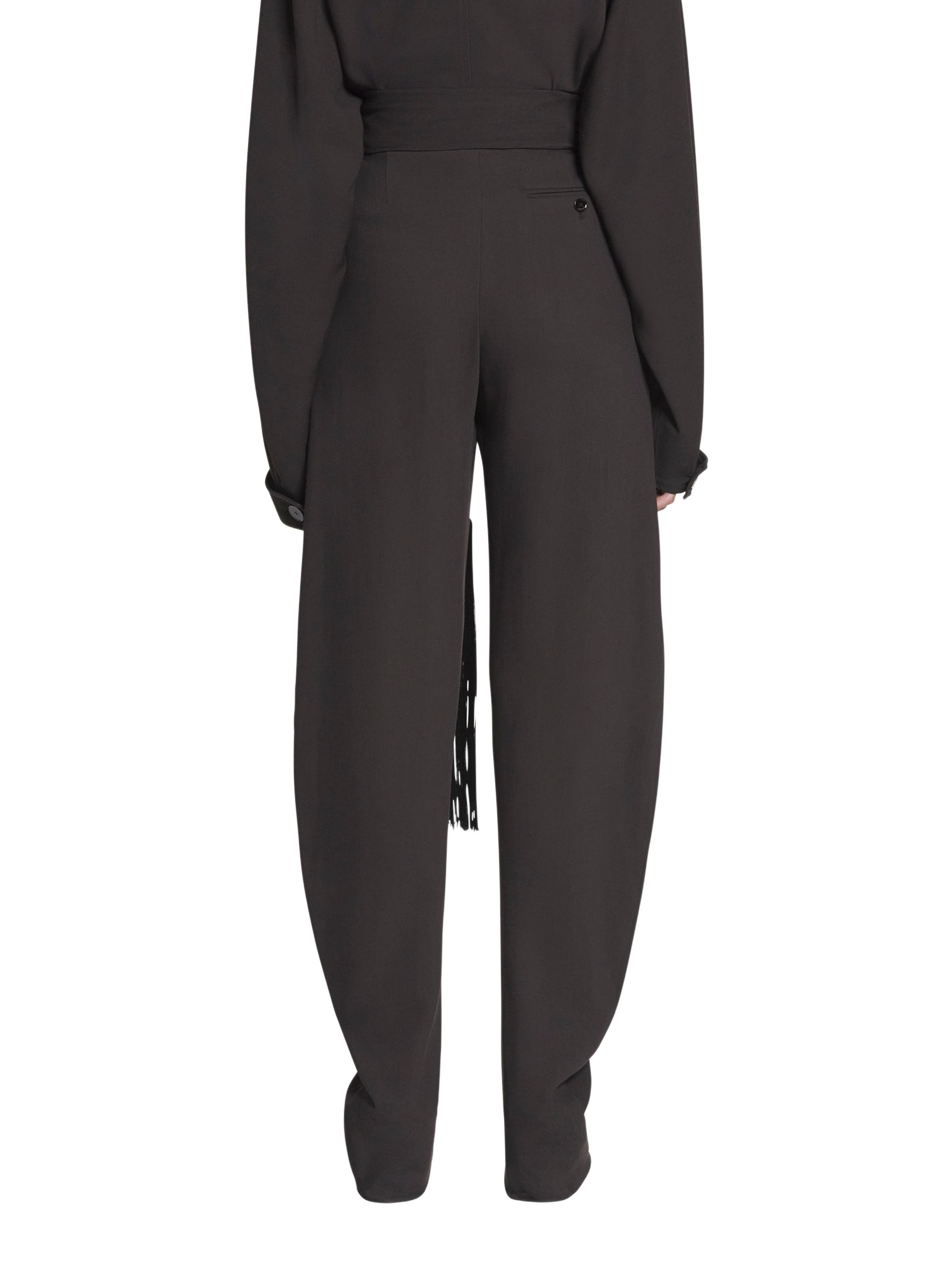 Lanvin Wool And Viscose Barrel Pants in Dark Brown at Nordstrom - 4