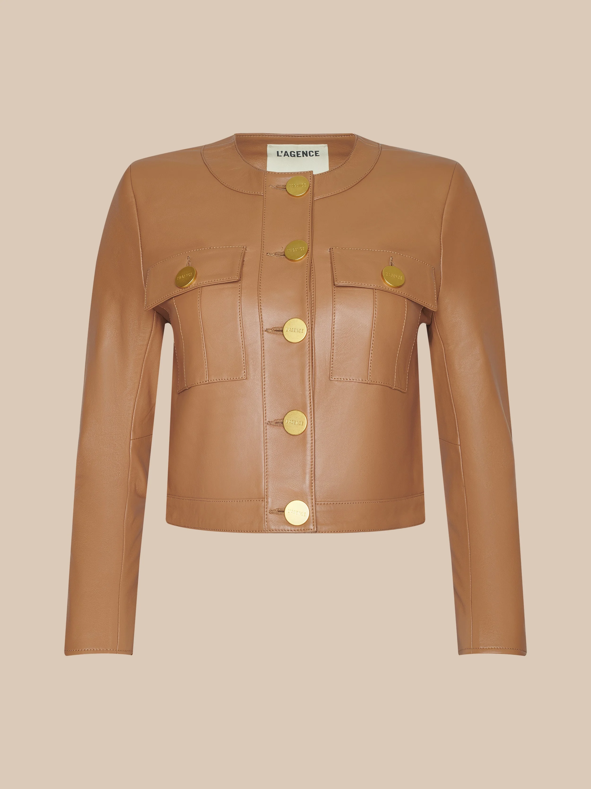 Deidra Cropped Leather Jacket - 1