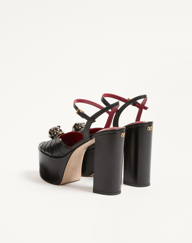 PANTHEA PLATFORM SANDAL IN KIDSKIN LEATHER 125MM 5