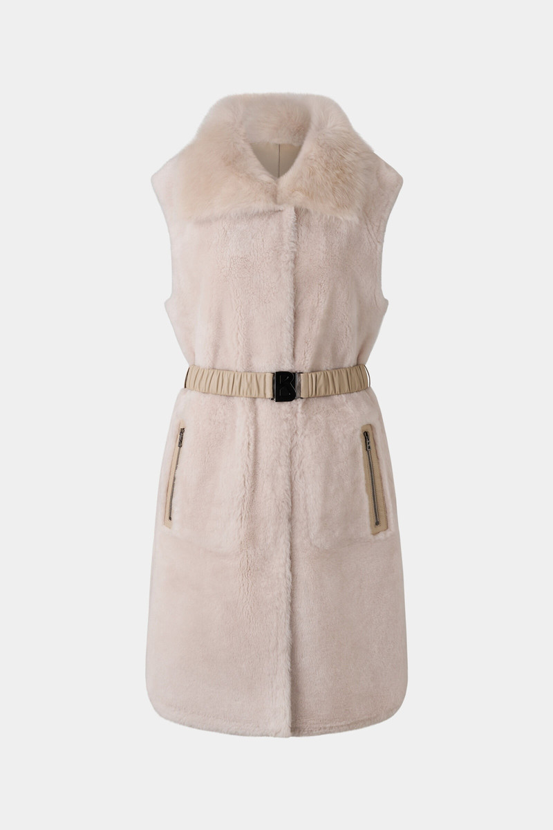 Palma Reversible lambskin vest in Sand 1