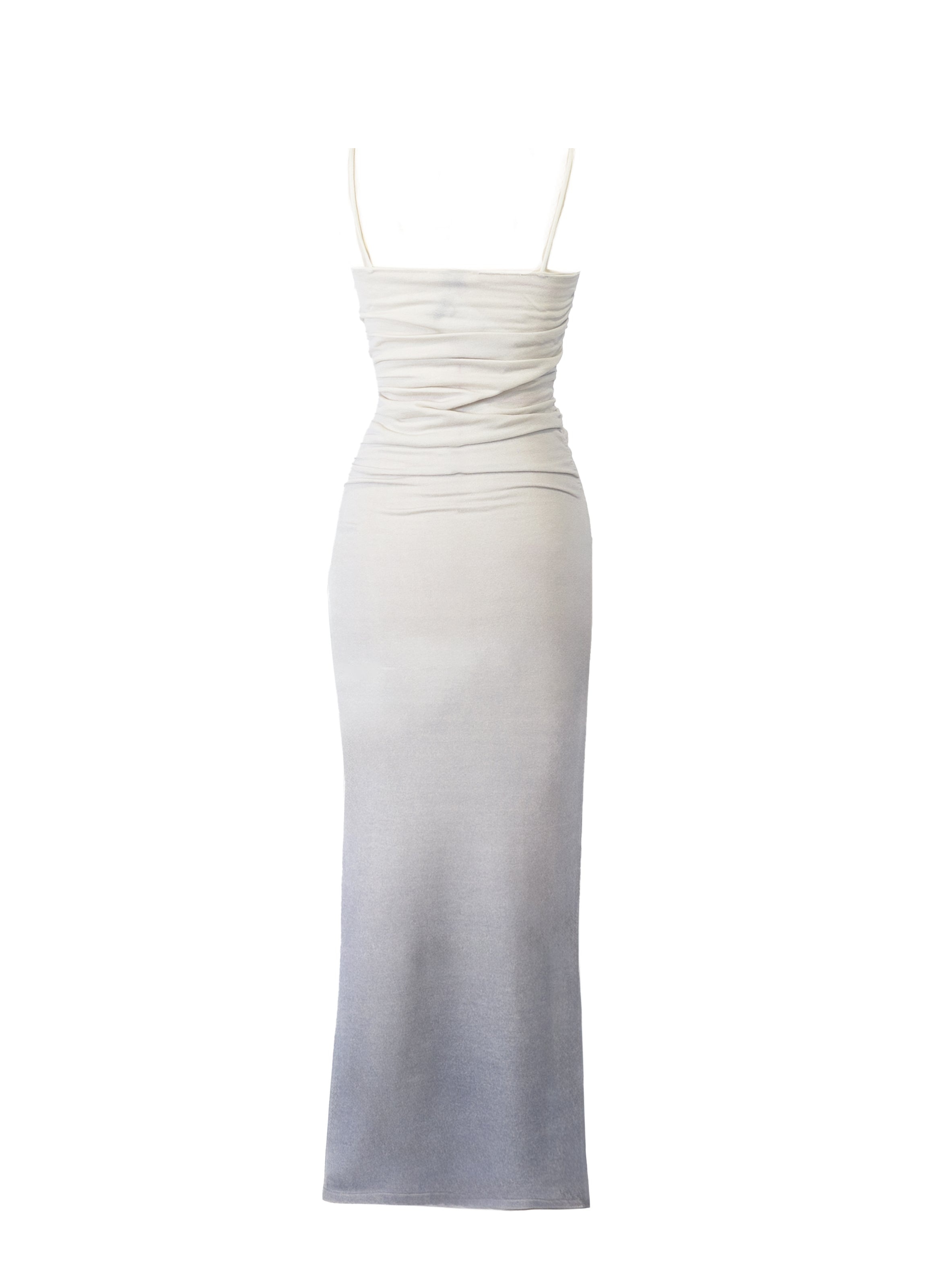 Knit Strappy Long Dress Tie-Dye Grey - 3