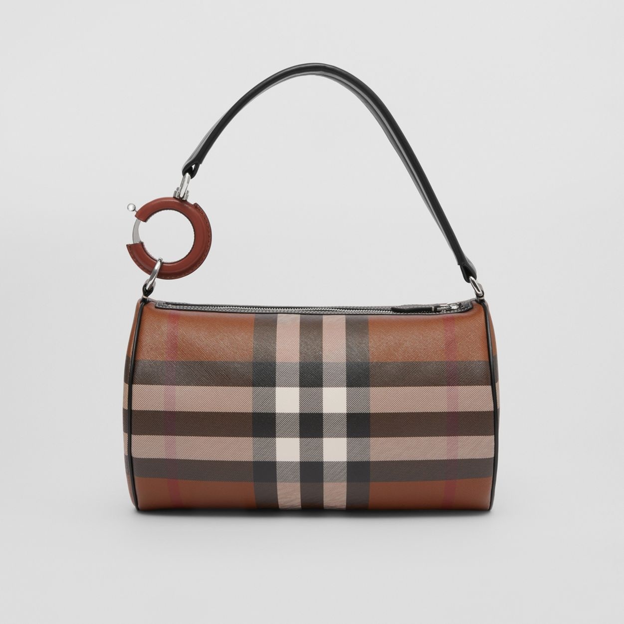 Small Check and Leather Rhombi Bag - 6