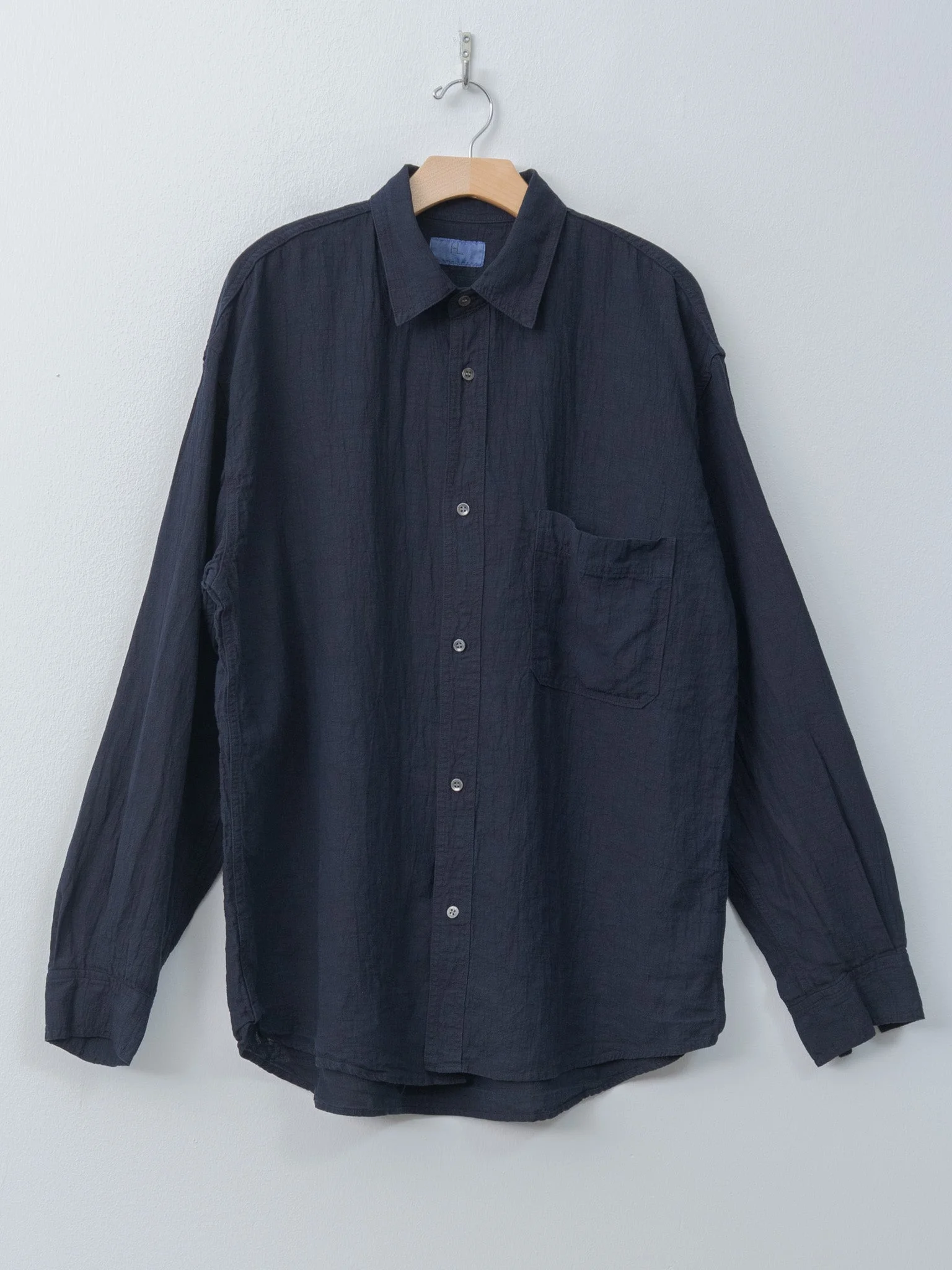 Linen Work Shirt - Navy - 1