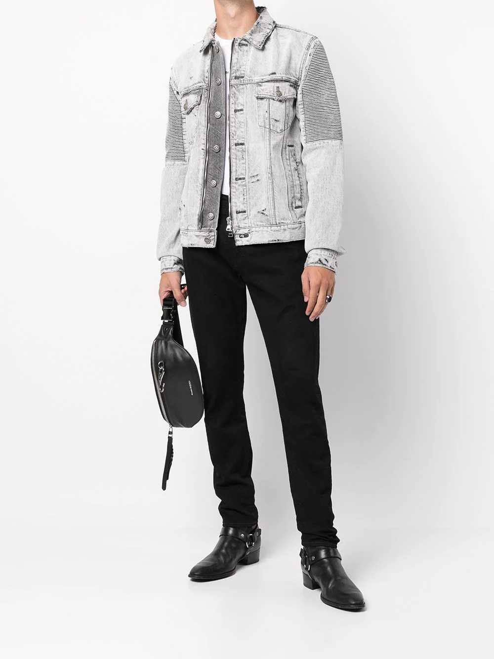 distressed-effect denim jacket - 2