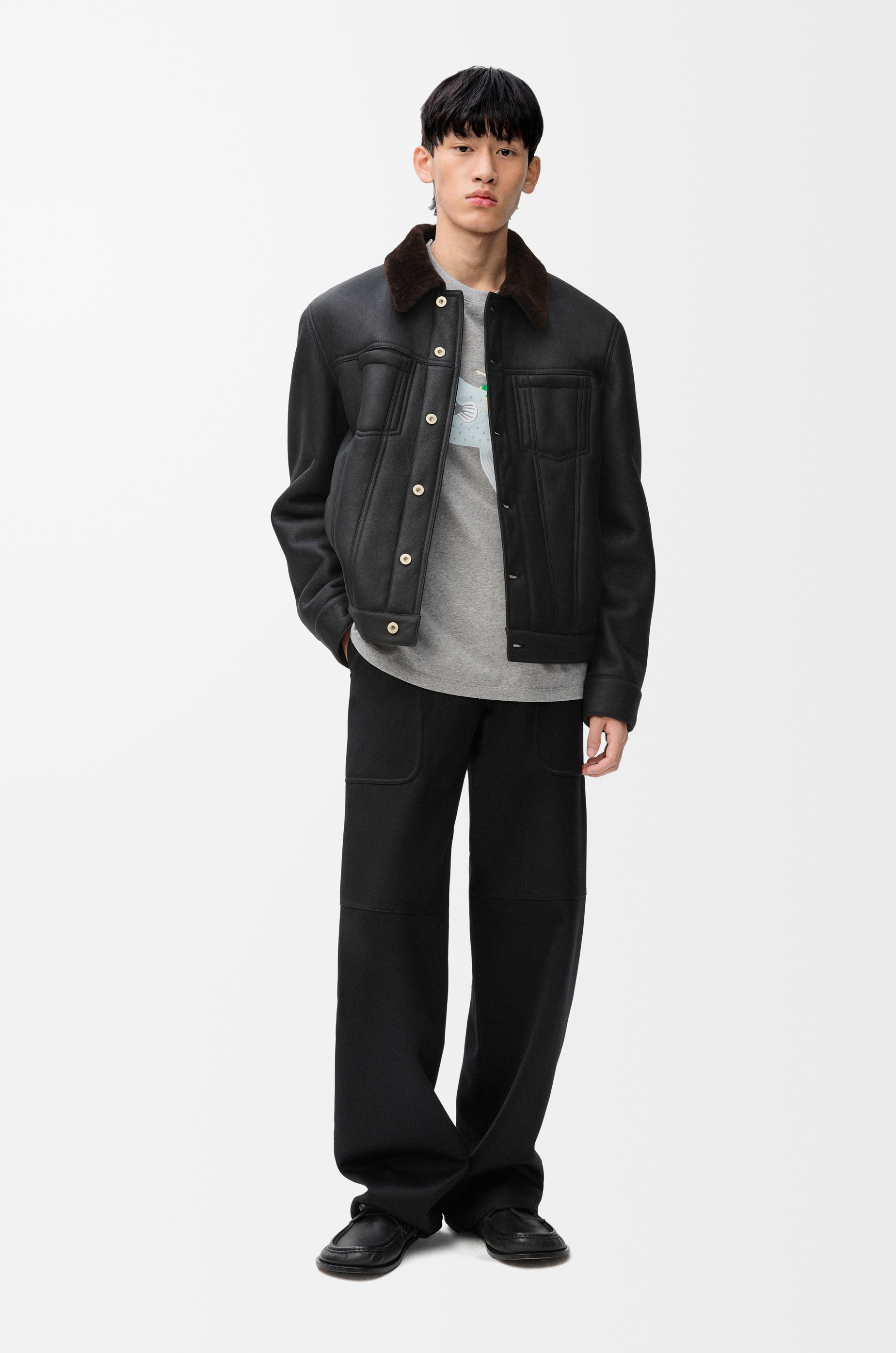 Trucker jacket in shearling - 2