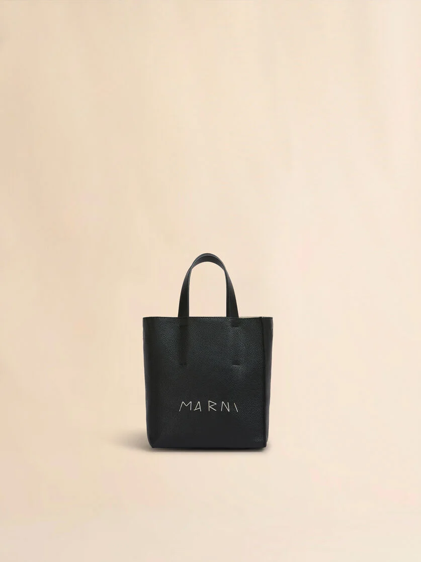 MUSEO SOFT MINI BAG IN BLACK LEATHER WITH MARNI MENDING - 1