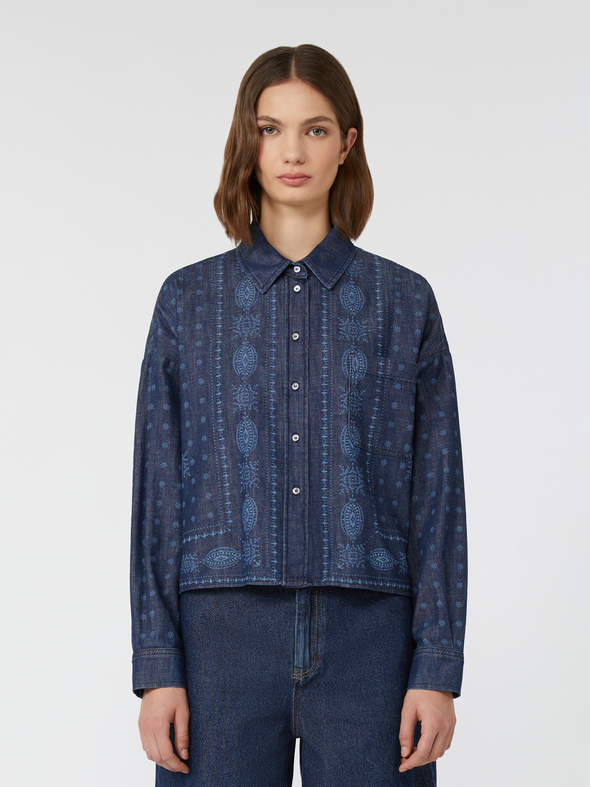 GIOCHI Laser-cut denim shirt - 3