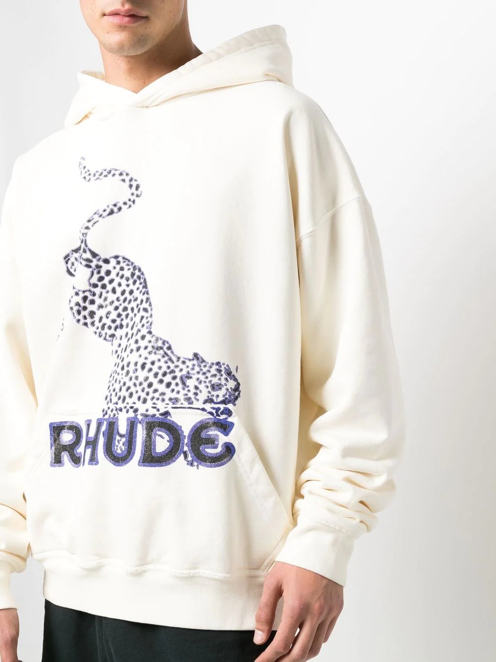 leopard logo-print hoodie - 5