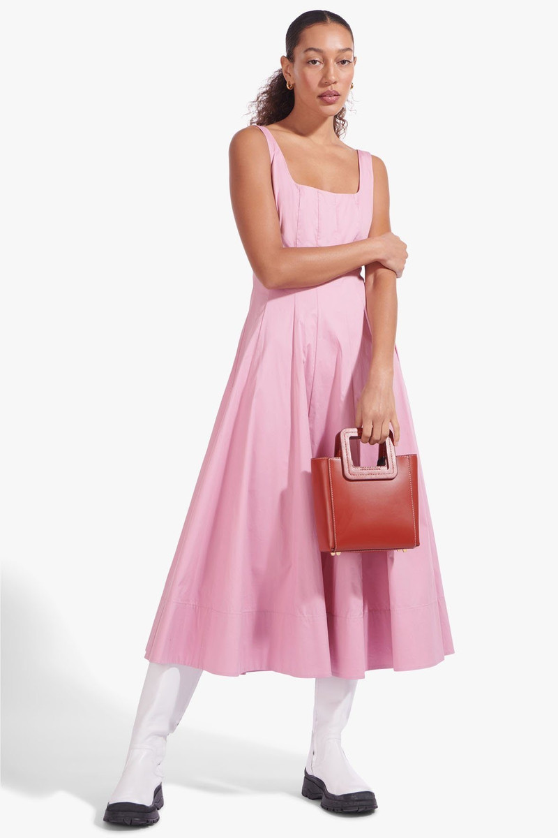 STAUD MINI SHIRLEY LEATHER BAG | COGNAC 9