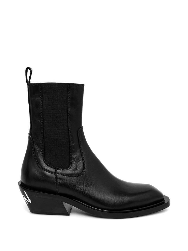 pull-tab lettering-detail boots 1