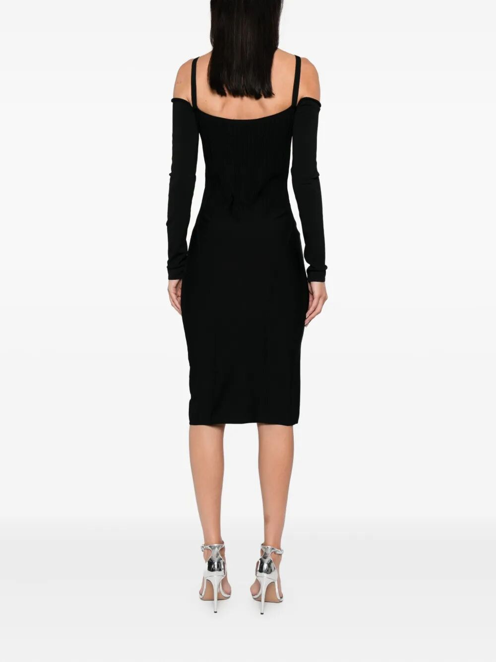 Mugler Women Off Shoulder Long Sleeve Midi Dress - 4