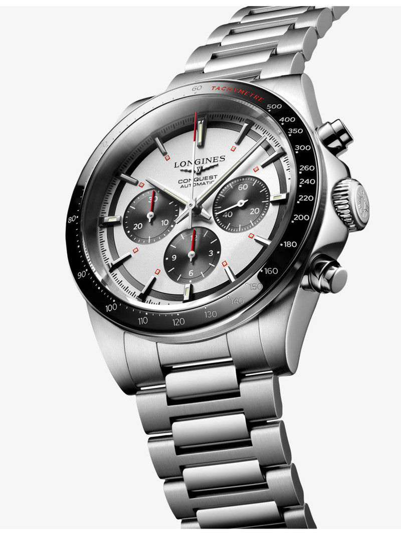 Longines L3.835.4.72.6 Conquest Chronograph Ceramic Bezel Stainless-Steel Automatic Watch outlook