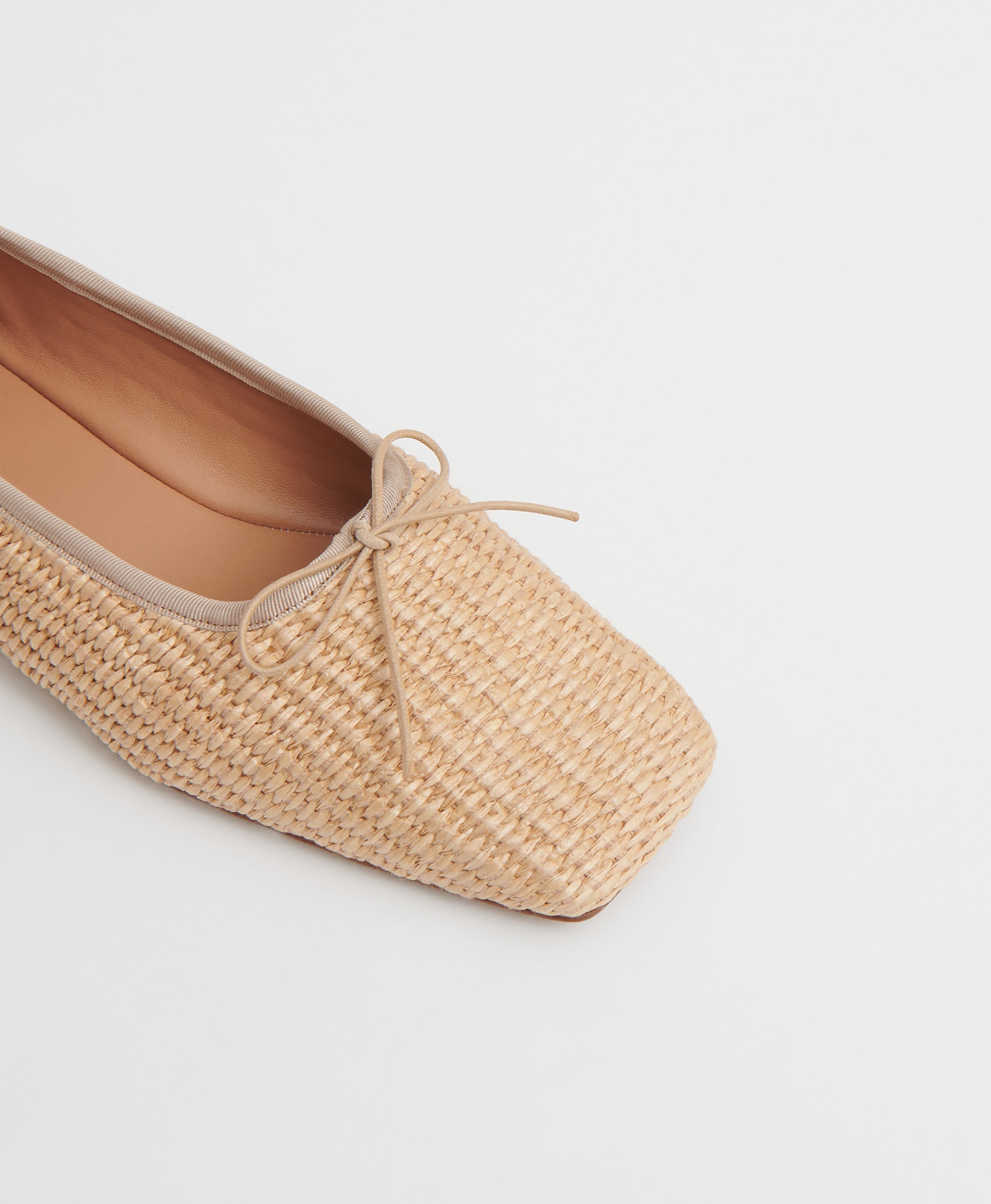RAFFIA SQUARE TOE BALLERINA - 2