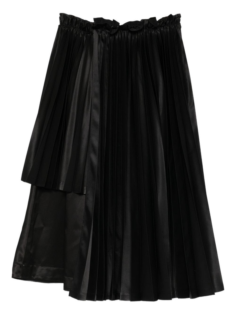pleated asymmetric midi skirt 1