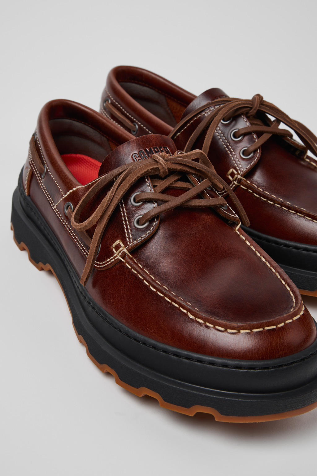 Brown Leather Moccasins for Men. - 2