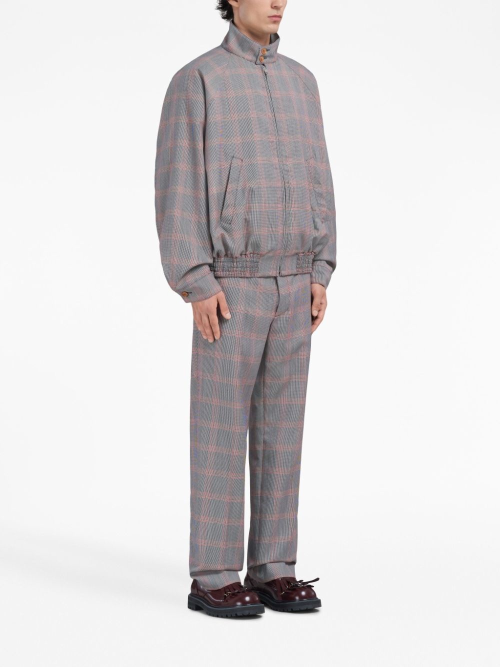plaid-check bomber jacket - 3