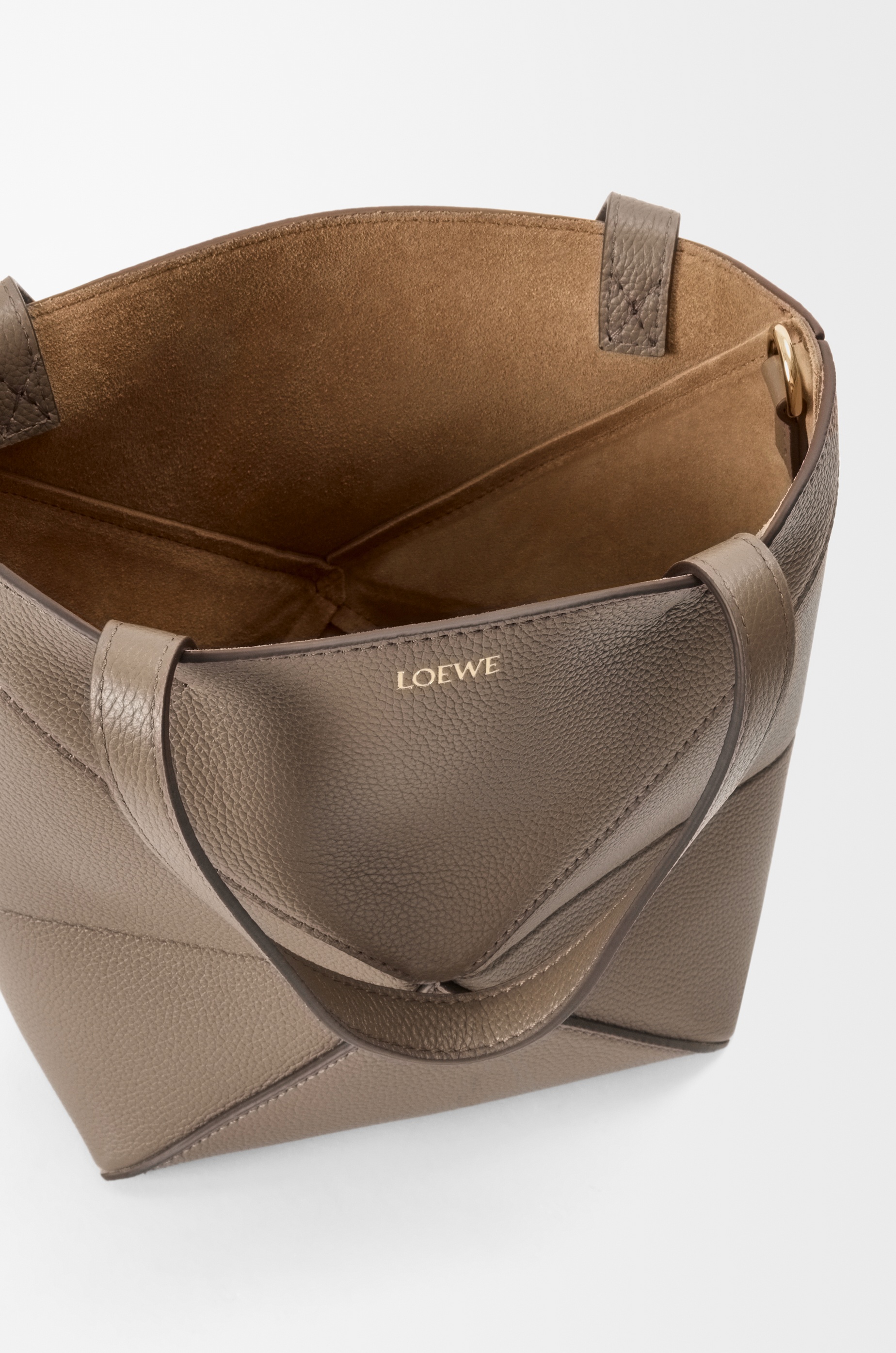Mini Puzzle Fold tote in soft grained calfskin - 10