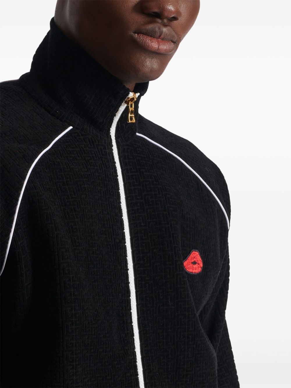 kiss-monogram jersey tracking jacket - 5