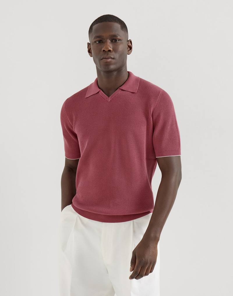 Cotton English rib knit polo 2