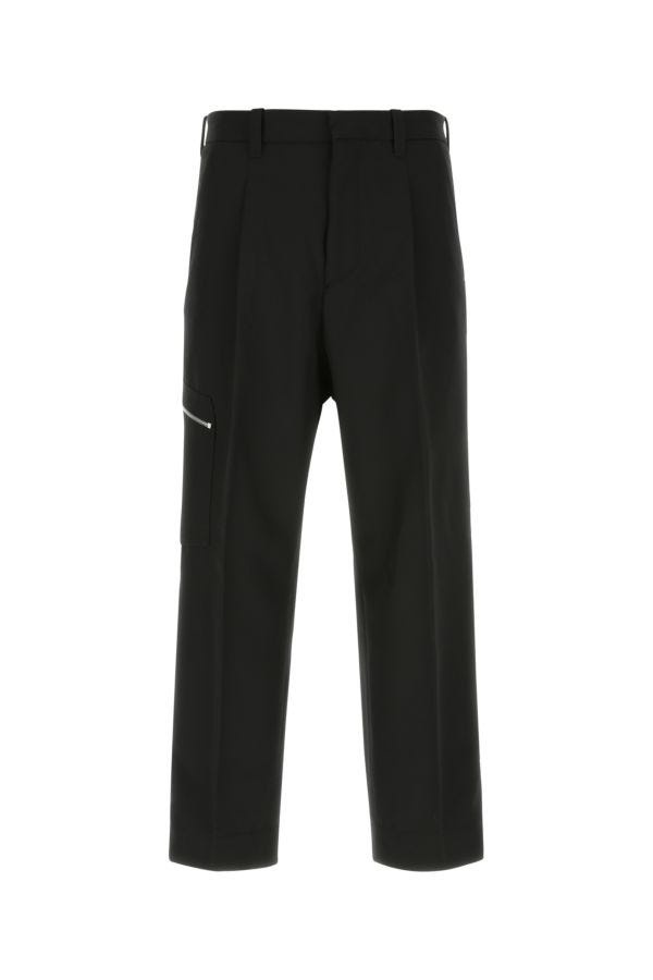 Black polyester wide-leg pant - 1