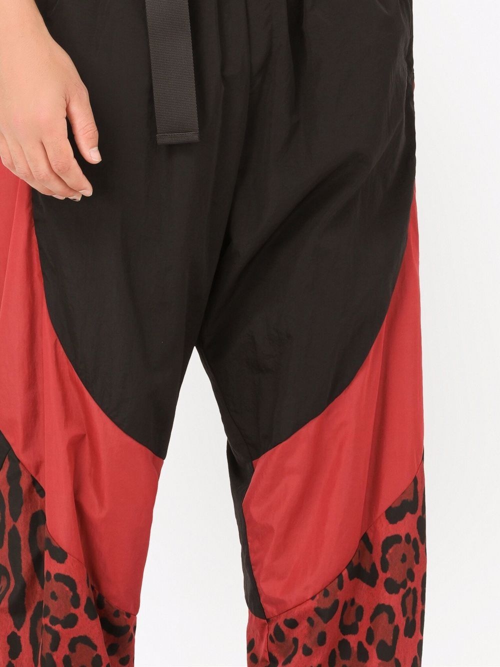panelled leopard-print trousers - 5