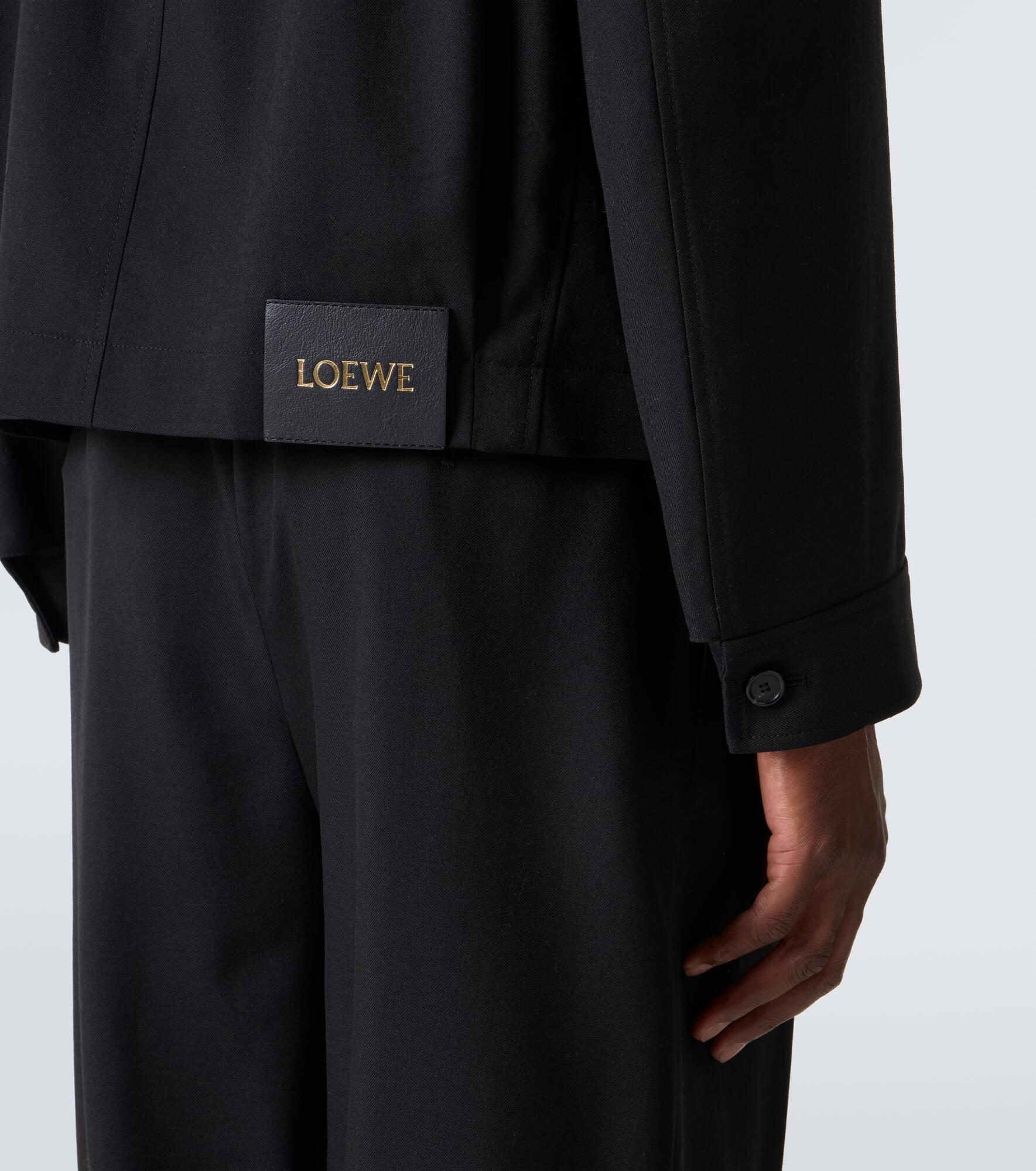 Belted leather-trimmed wool blouson - 6
