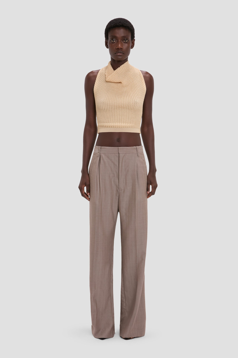 Victoria Beckham Draped Sleeveless Top In Sandstone outlook