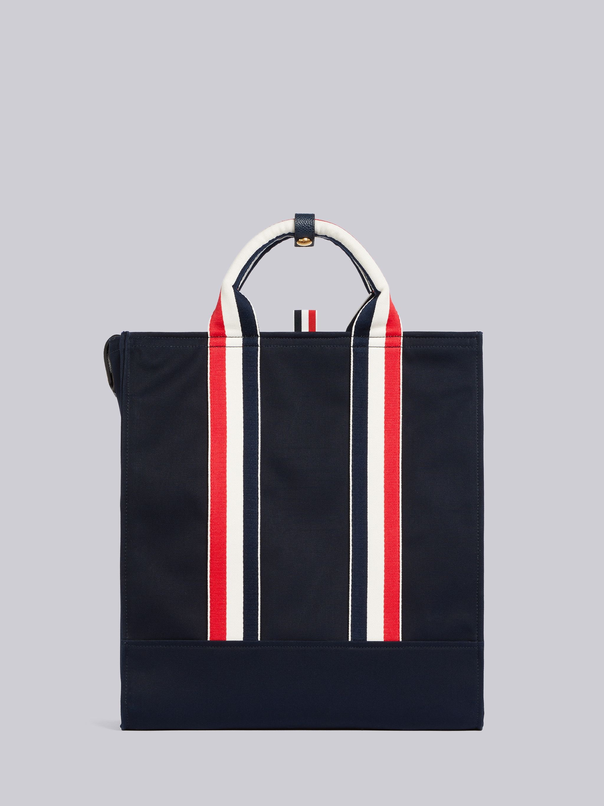 Navy Canvas Interlock Backing Lined Tote - 4