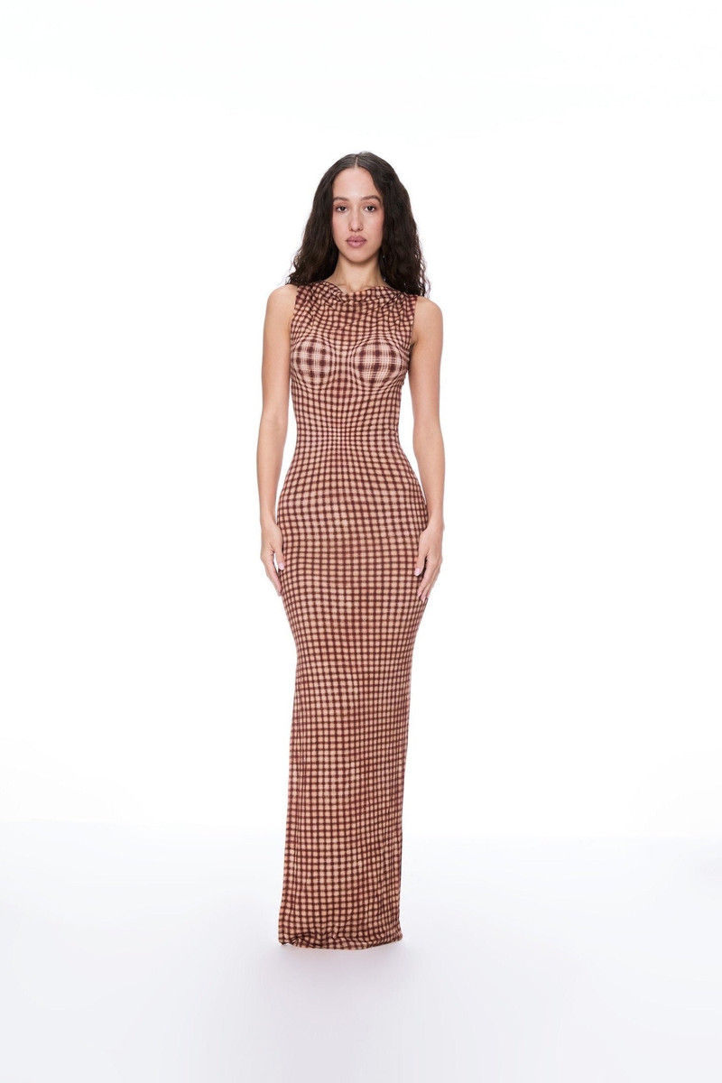 miaou SELENA DRESS - WARPED PLAID outlook